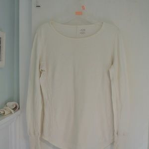 Long Sleeve White Cotton Tee Shirt